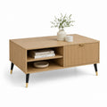 Table basse rectangulaire chêne avec rangement 120 x 60 x 45 cm